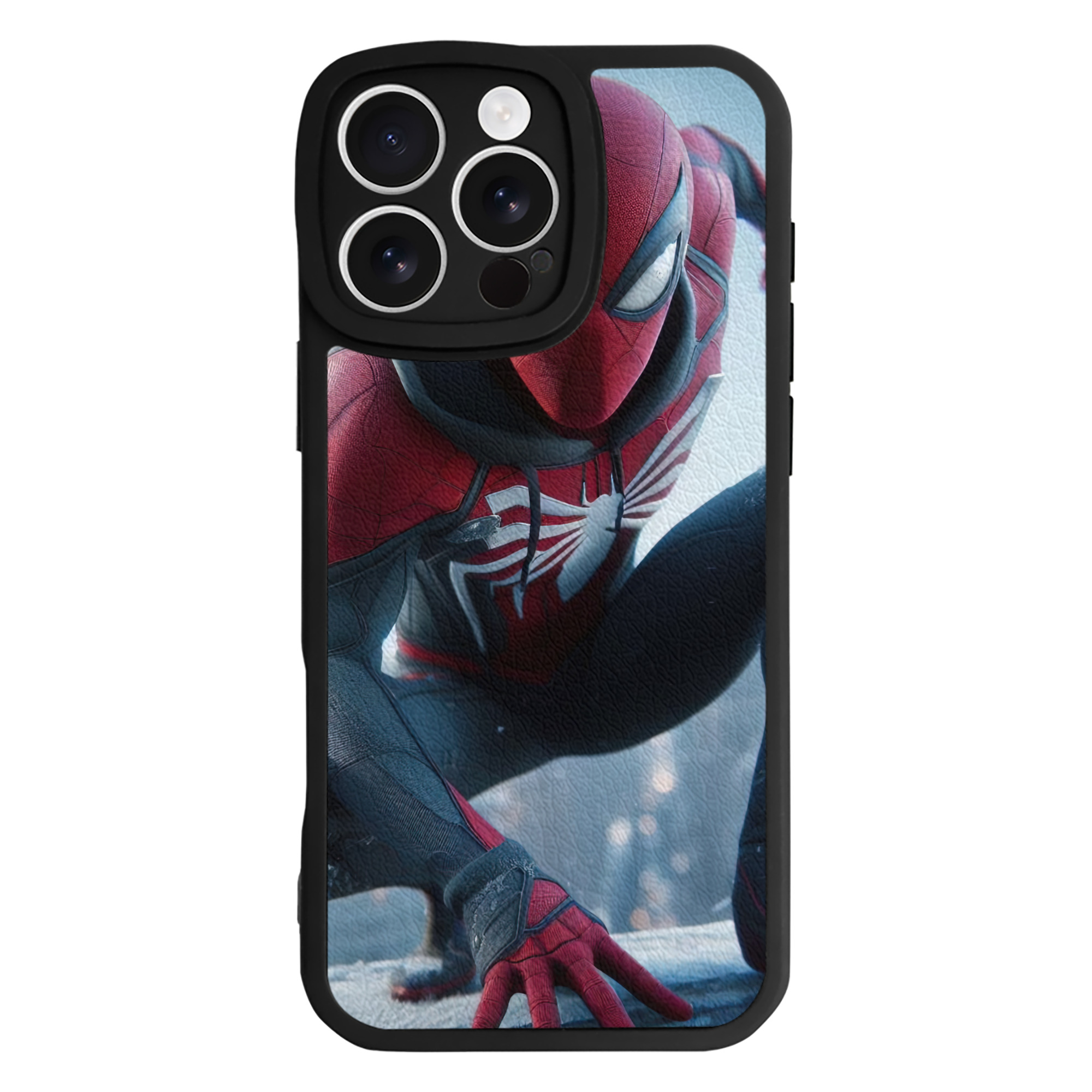 Spider Man スパイダーマン 【iPhone 16シリーズ対応】シリコンスマホケース（レザー調） 材質：シリコン